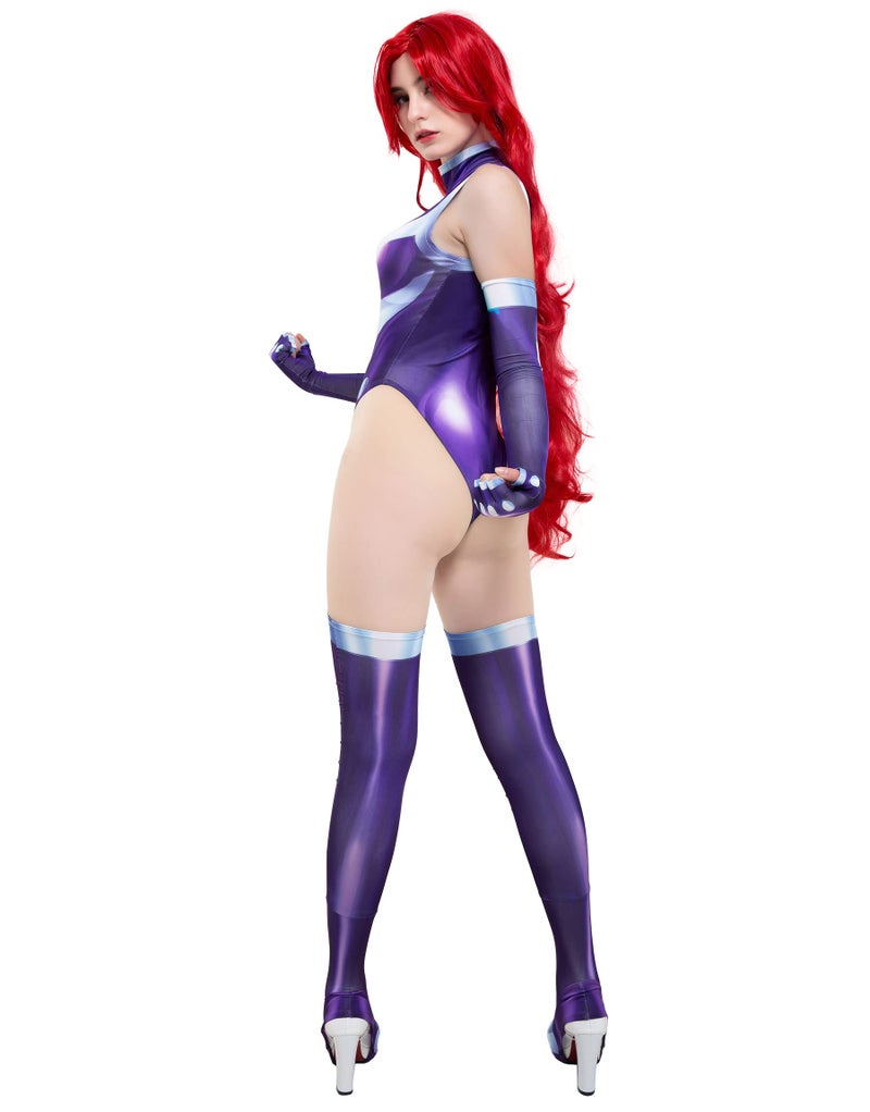 Cosplay.fm Women's Super Speed Cosplay 3D Printed Bodysuit Costume (M, Purple) - Image 4